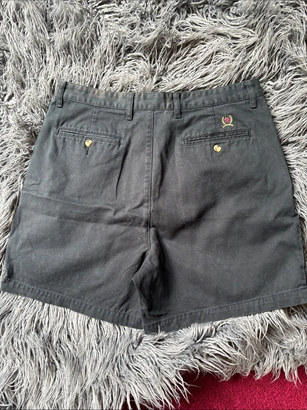 Tommy Hilfiger Black Flat-Front Pleated Shorts 36